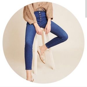 Pilcro Ultra High-Rise Button-Fly Skinny Jeans